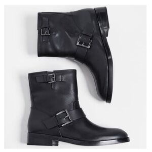 Michael Michael Kors Reeves Blk Moto Boots Sz 6